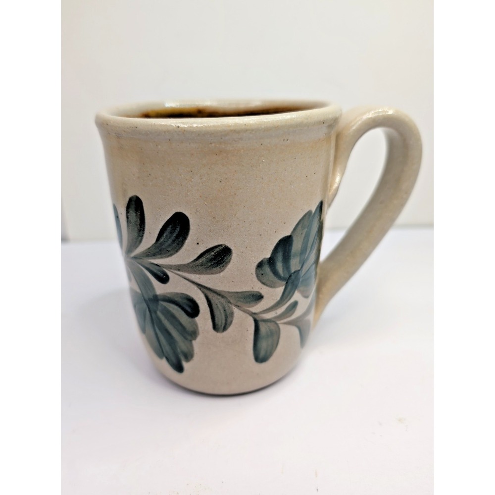 Salmon Falls Coffee Mug Green Pennsylvania NH Stoneware Salt Glaze 16oz